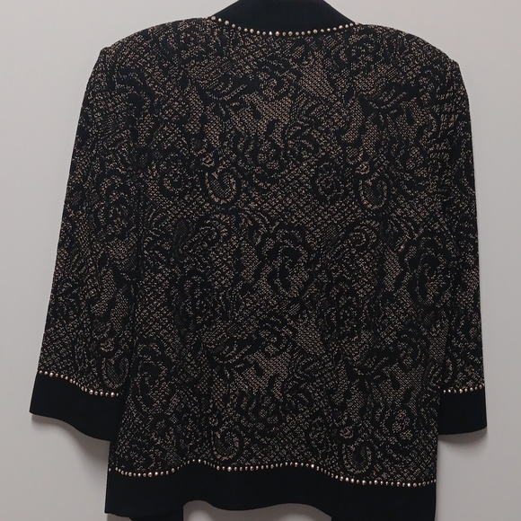 Ming Wang black/ gold  metallic knit jacket , size small - Picture 6 of 6